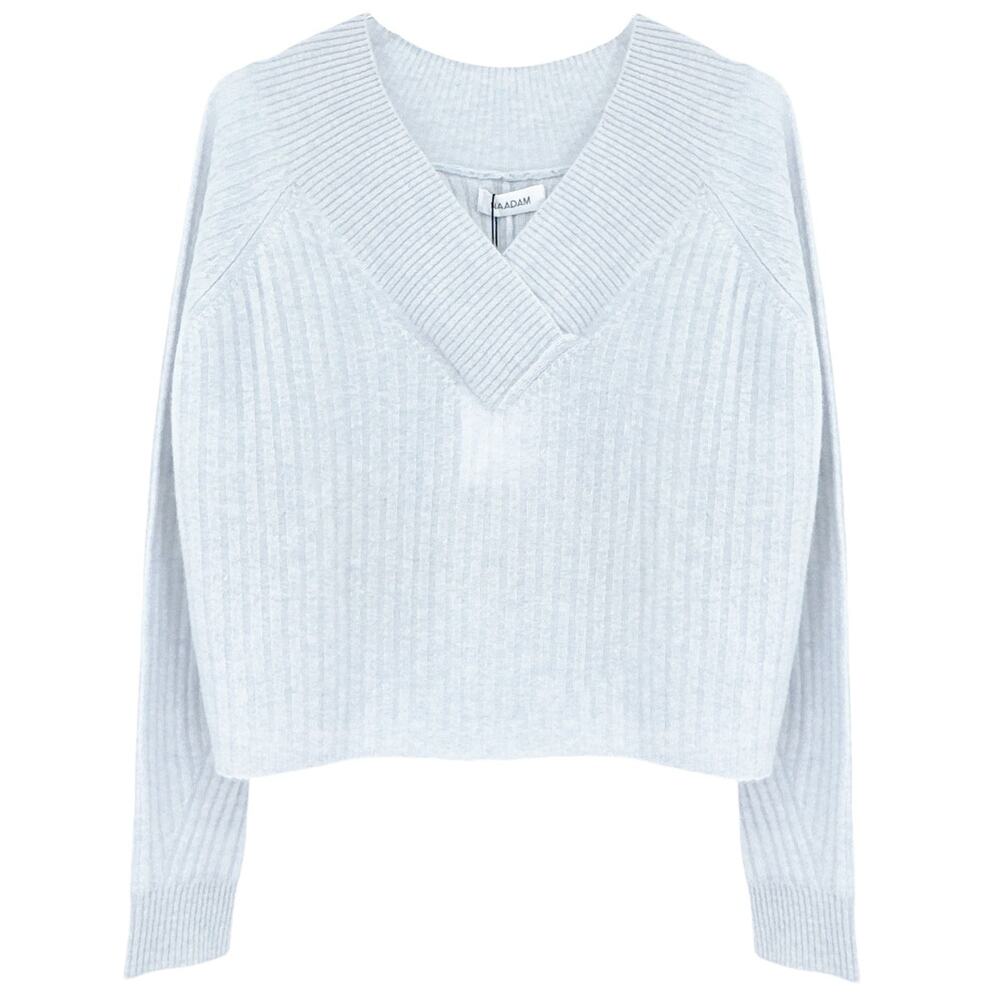 NAADAM Coastal Cashmere Cropped V-Neck Sweater XS